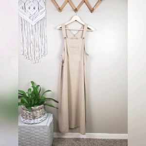 VTG 90s khaki overall maxi dress